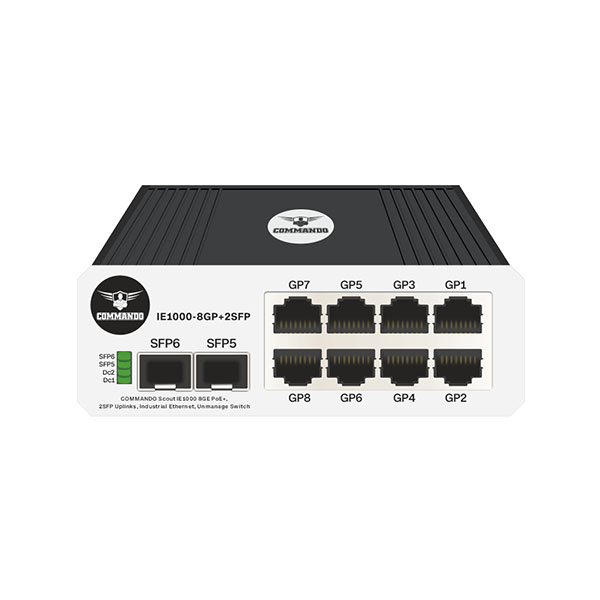 cout E300‑8GP+2SFP – 8 ports Gigabit PoE+, 2 uplinks SFP, 130 W, plug‑and‑play