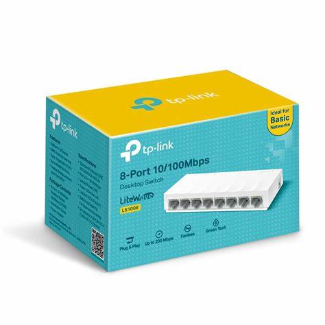 TP‑LINK LS1008 – Switch filaire 8×10/100 Mb/s, fanless, plug‑and‑play