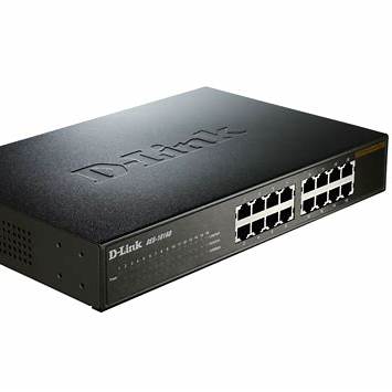 D‑Link DES‑1016D : switch non manageable 16 ports Fast Ethernet, plug‑and‑play, fanless, Green Ethernet – idéal pour réseau pro ou domestique.