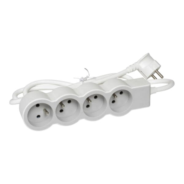 Rallonge blanche 4 ports – Multiprise simple et fiable