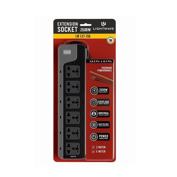 Surge LW EXT‑756 3 m – Multiprise 6 prises avec protection intégrée