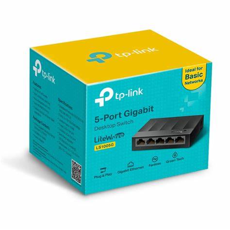TP‑Link LS1005G – Switch 5 ports Gigabit, fanless, plug‑and‑play