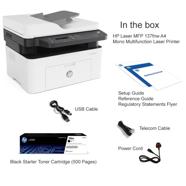 HP Laser MFP 137fnw – Imprimante Multifonction Laser Mono A4